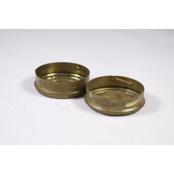 Antique American Waltham Watch Co. brass box, watch parts storage box, flat ring - Picture 5 of 10